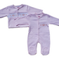 Pink Crown & Heart Babygrow & Smocked Jacket set