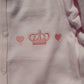 Pink Crown & Heart Babygrow & Smocked Jacket set