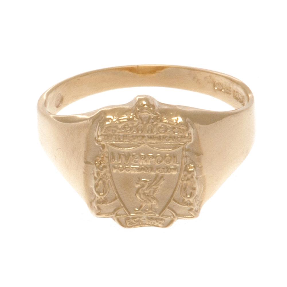 Liverpool FC 9ct Gold Crest Ring Large