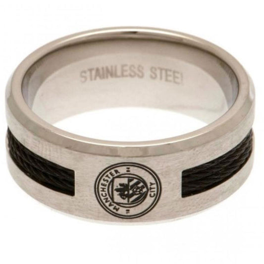 Manchester City FC Black Inlay Ring Large