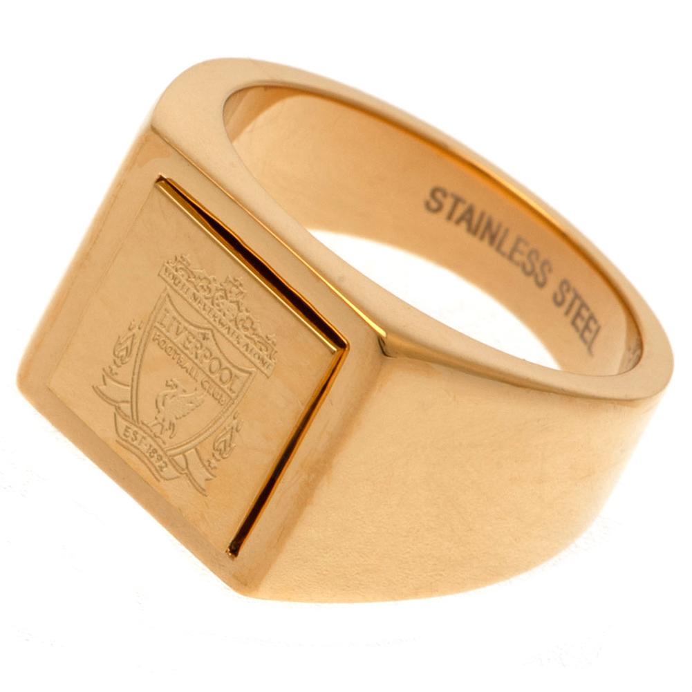 Liverpool FC Gold Plated Signet Ring Medium