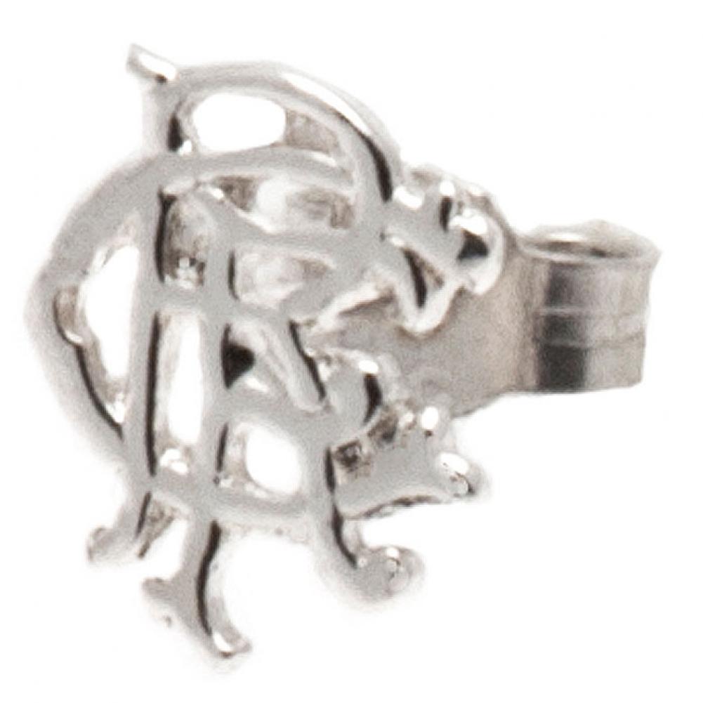 Rangers FC Scroll Crest Sterling Silver Stud Earring