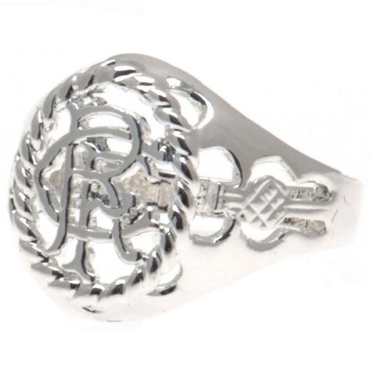 Rangers FC Silver Plated Crest Ring Medium