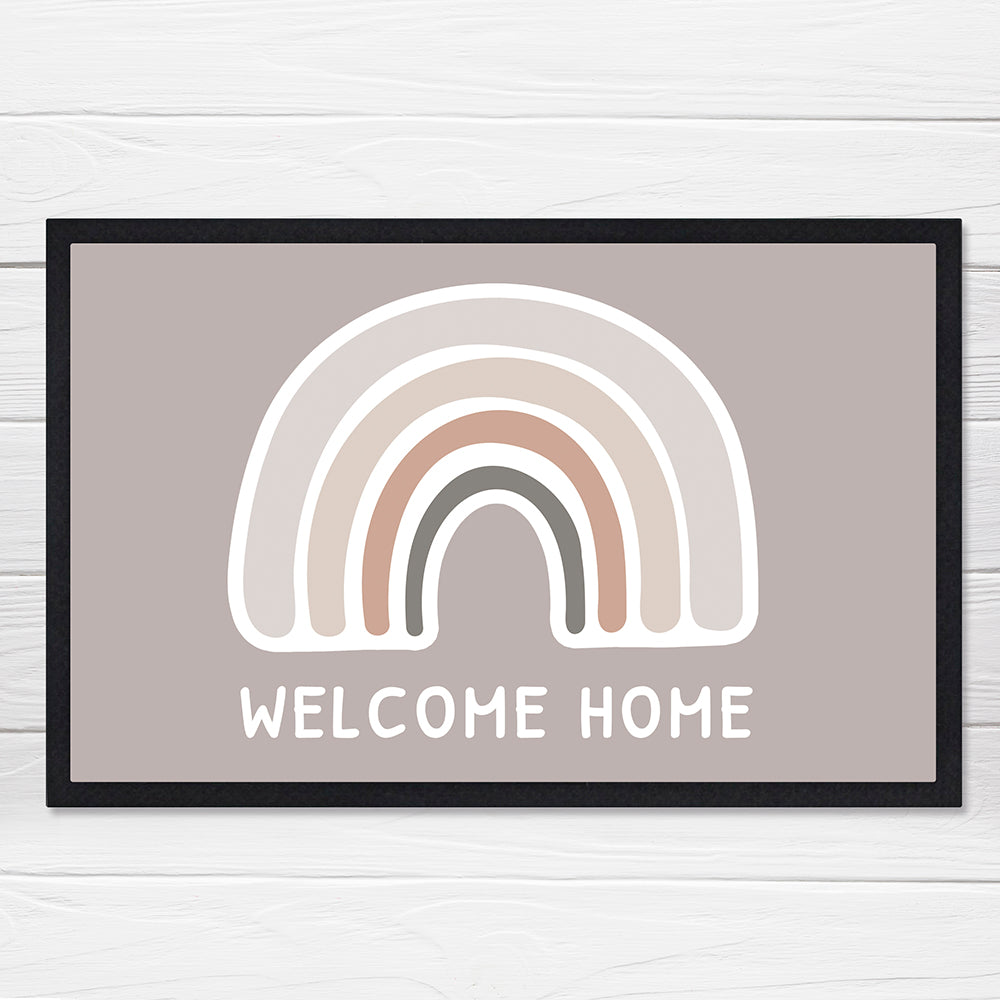 Neutral Rainbow personalised Doormat