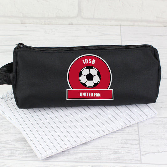 Red Football Fan Pencil Case By Sweetlea Gifts