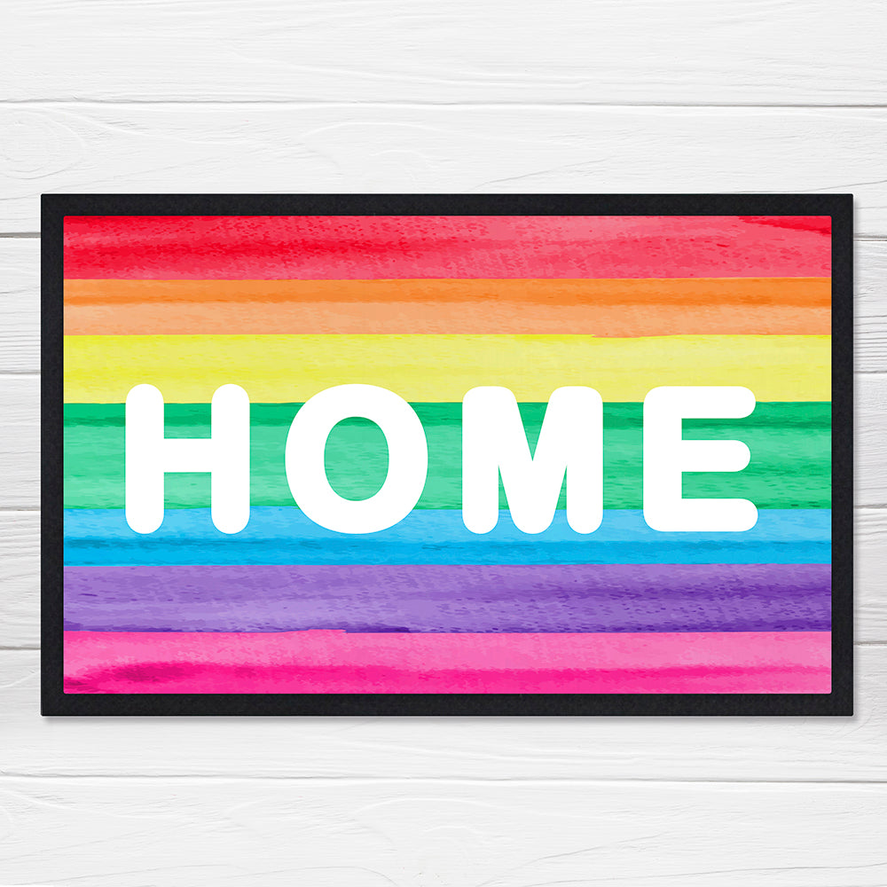 Colourful Rainbow design Personalised Doormat