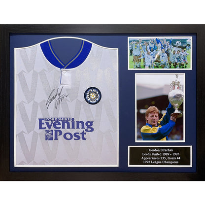 Leeds United FC 1992 Strachan Signed Shirt (Framed)