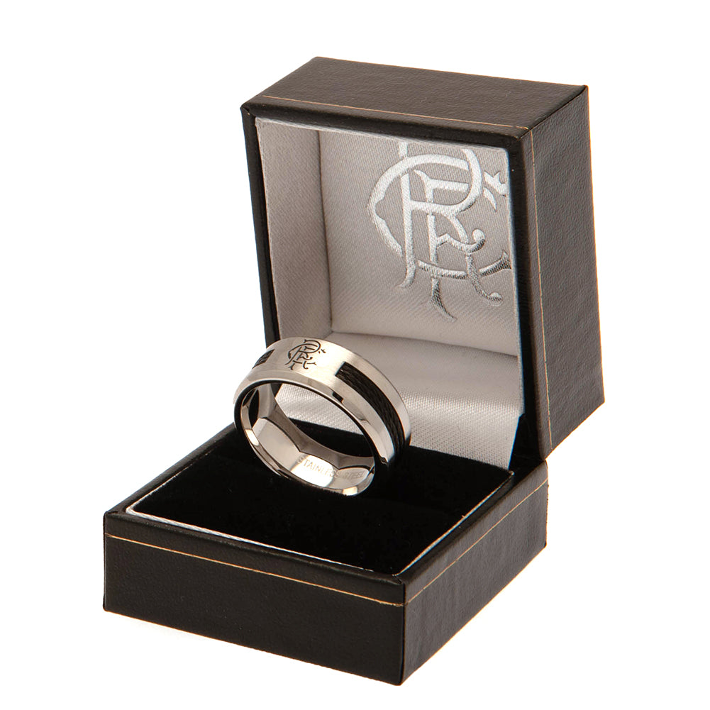 Rangers FC Black Inlay Ring Medium