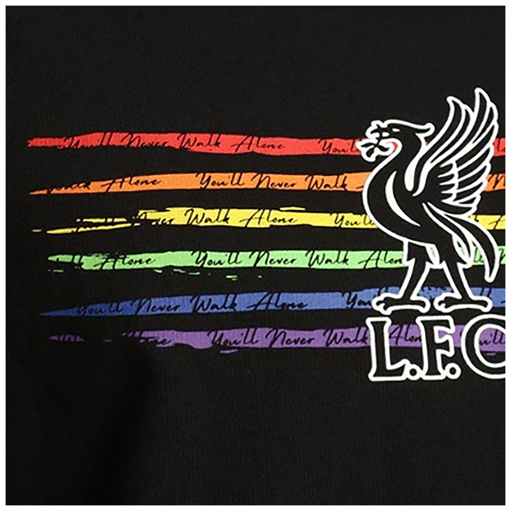 Liverpool FC Liverbird Pride T Shirt Mens Black Medium