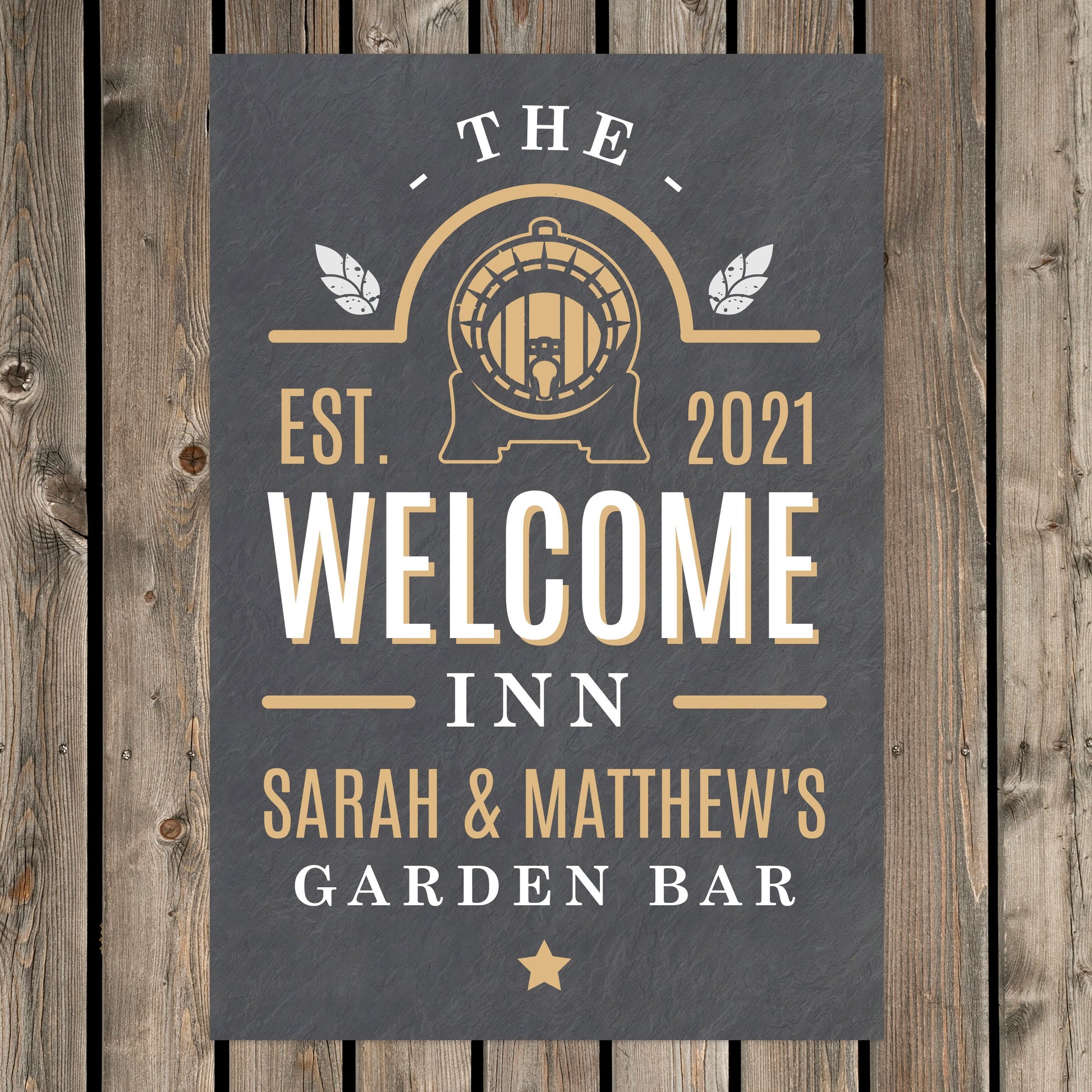 The Welcome Inn Personalised home bar summer house sign-Personalised Gift By Sweetlea Gifts